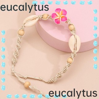 Eucalytus1 สร้อยข้อเท้า ประดับลูกปัด รูปเปลือกหอย ปลาดาว เครื่องประดับชายหาด สไตล์โบโฮ สําหรับผู้หญิง