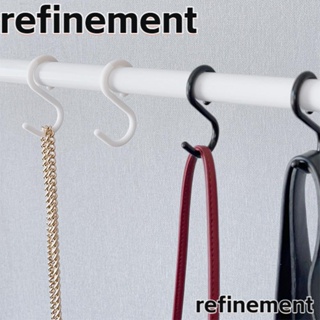 Refinement ตะขอแขวนเสื้อผ้า หมวก รูปตัว S ไม่เป็นสนิม ไร้สนิม สีขาว 12 ชิ้น