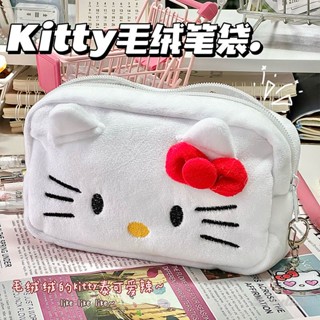 ✿ Sanrio Hello Kitty ตุ๊กตาดินสอกระเป๋าการ์ตูนน่ารักกระเป๋านักเรียน Multi-Layer กระเป๋าเครื่องเขียนกระเป๋าแต่งหน้าสาวของขวัญวันเกิด