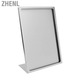 Zhenl Vertical Sign Holder Tabletop Menu Display Stand Stainless Steel for Restaurant