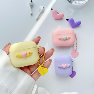 เคสหูฟังบลูทูธไร้สาย ซิลิโคน TPU กันกระแทก ลายหัวใจ สีแคนดี้ สําหรับ AirPods 1 2 Pro2 gen3 2021