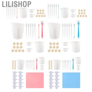 Lilishop Silicone Measuring Cup Tool Kit Spatula Finger  Pipettes Epoxy Resin Mixing Set for Crafts