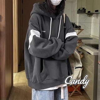 Candy Kids เสื้อผ้าผู้ญิง แขนยาว เสื้อฮู้ด คลุมหญิง สไตล์เกาหลี แฟชั่น A28J12J 34Z230822