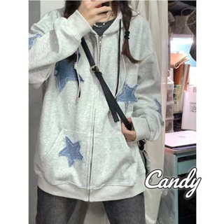 Candy Kids เสื้อผ้าผู้ญิง แขนยาว เสื้อฮู้ด คลุมหญิง สไตล์เกาหลี แฟชั่น A28J11W 34Z230822