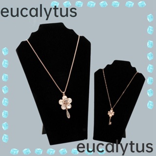 Eucalytus1 ขาตั้งโชว์เครื่องประดับ สร้อยคอ ผ้ากํามะหยี่ แบบพกพา สะดวก คุณภาพสูง สีดํา