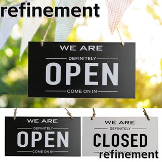 Refinement ป้ายไม้ ป้ายเตือน สองด้าน เปิดปิด ทนทาน สําหรับแขวนประตู คาเฟ่ โรงแรม