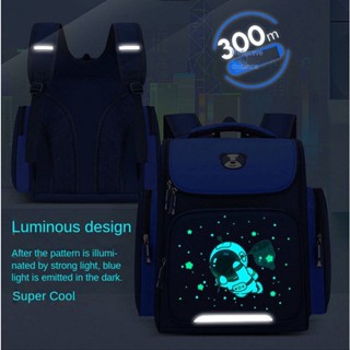 Luminous Primary School Student Schoolbag Boys Astronaut Backpack Boys Backpack Burden Reduction Spine Protection 1235 Grade 6 CFBs