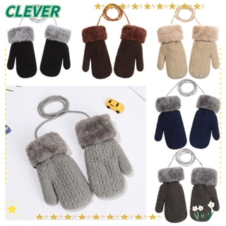 Clever ถุงมือ แบบหนานุ่ม ให้ความอบอุ่น แฟชั่นฤดูหนาว สําหรับเด็กอายุ 1-4 ปี