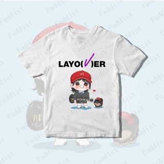 ใหม่ เสื้อยืดลําลอง ผ้าฝ้าย แขนสั้น คอกลม พิมพ์ลาย Kpop BANGTAN V Kim Tae Hyung FIRST SOLO ALBUM Layover สําหรับผู้ชาย และผู้หญิง 2023