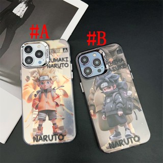 เคสแข็ง เคสไอโฟน iPhone 15 Pro Max iPhone 14 Pro Max iPhone 13 Pro Max iPhone 12 Pro Max iPhone 11 Cartoon Uzumaki Naruto นารูโตะ &amp; Uchiha Sasuke ซาสึเกะ Color Electroplating Design Hard Case