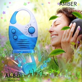 Amber วิทยุ AM FM ลําโพงในตัว กันน้ํา แบบพกพา สําหรับแขวนในห้องน้ํา กลางแจ้ง