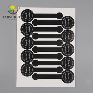 Tarsureth สติกเกอร์ฉลาก ลายอมยิ้ม แฮนด์เมด มีกาวในตัว สีดํา สําหรับติดบรรจุภัณฑ์