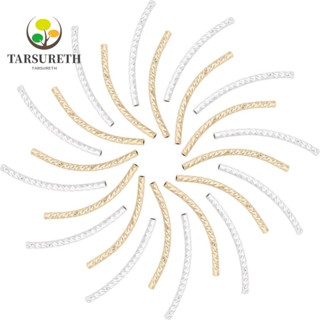 Tarsureth ท่อก๋วยเตี๋ยว ท่อโค้ง รู 0.8 มม. สีเงิน ท่อเกลียวยาว ลูกปัดสเปเซอร์ 25 มม. ท่อทองแดง ทอง ลูกปัดทองเหลือง หลวม สําหรับสร้อยคอ