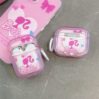 เคสหูฟังบลูทูธ แบบใส ลายบาร์บี้ สําหรับ AirPods Pro2 Airpod Pro 1 2 3 AirPods Pro 2