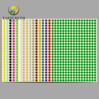 Tarsureth สติกเกอร์ฉลาก ลายจุด มีกาวในตัว ขนาดเล็ก 1/4 นิ้ว หลากสี สําหรับตกแต่งสํานักงาน