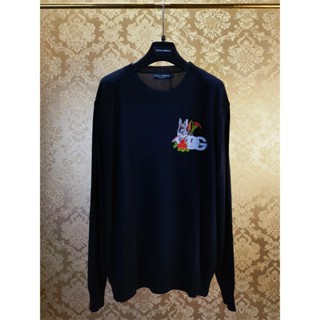 Dolce&amp;gabbana - สินค้าขายดี! เสื้อถักแขนยาว ปักลายกระต่าย DG คุณภาพสูง สําหรับผู้ชาย และผู้หญิง