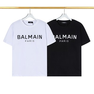 Ba-lmain - สินค้าขายดี! เสื้อยืดแขนสั้น พิมพ์ลายโลโก้ตัวอักษร ด้านหน้า และด้านหลัง สวยงาม อเนกประสงค์ สําหรับผู้ชาย และผู้หญิง