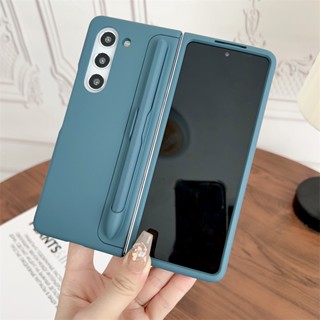 เคสโทรศัพท์มือถือแบบแข็ง พับได้ กันกระแทก พร้อมขาตั้ง หรูหรา สําหรับ Samsung Galaxy Z Fold 5 Fold5 5G