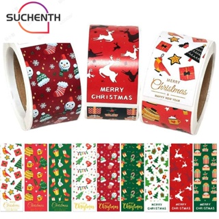 Suchenth สติกเกอร์ ลาย Merry Christmas สําหรับตกแต่งกล่องของขวัญ 100 ชิ้น