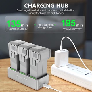 For DJI Mini 3/ Mini 3 PRO Battery Charging Hub Accessories Charger 3 Batteries Intelligent Flight Battery Fast Charging Car Charger Butler