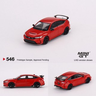 MINI GT 1: 64 Honda Civic #546 โมเดลรถยนต์ FL5 Type R โลหะผสม สีแดง เหมาะกับของขวัญ ของเล่นสําหรับเด็กผู้ชาย