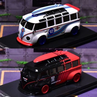 IM 1: 64 Volkswagen VW T1 Bus Van ของเล่นสําหรับเด็กผู้ชาย โมเดลรถยนต์