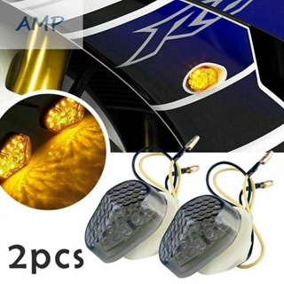 ⚡NEW 8⚡Motorcycle Turn Signal Lights Waterproof Amber Flush Mount PVC Plastic