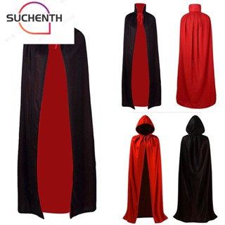 Suchenth เสื้อคลุมแวมไพร์ แฟนซี เครื่องแต่งกาย คอตั้ง เสื้อคลุม Dracula อุปกรณ์ประกอบฉากแต่งหน้า สวมเสื้อคลุมโจรสลัด สองด้าน สีดํา สีแดง เครื่องแต่งกายฮาโลวีน