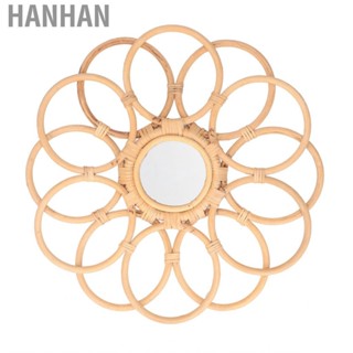 Hanhan Boho Hanging Mirror Sunflower Circular Modern Home Decor 45cm BS