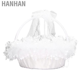 Hanhan Flower  Lace Foldable Handle Petals Baskets Wedding Supply Party Decor BS