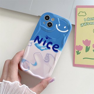 Amk เคสโทรศัพท์มือถือแบบใส ลายหน้ายิ้ม 3D เรียบง่าย สีฟ้า ขาว สําหรับ OPPO A96 A76 A17 A17K A16K A16E A16 A15 A15S A94 A93 A78 A74 A95 A57 A58 A54 A5 A9 Reno 10 pro plus 8T 7Z 7 8 6 5 lite 5G เคสโทรศัพท์ STNYK