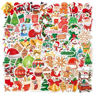 Jane สติกเกอร์ Merry Christmas กันน้ํา สําหรับตกแต่งสมุดภาพ DIY 100 ชิ้น