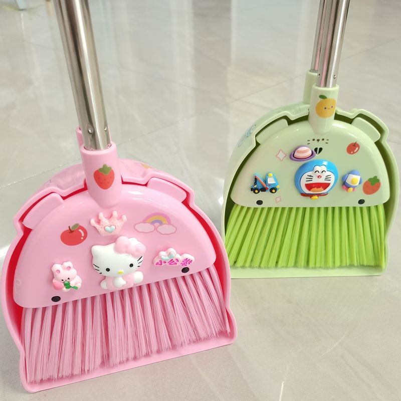 [Haroro] ชุดไม้กวาด ไม้กวาด ที่ตักขยะ ลาย Mymelody Kuromi ขนาดเล็ก 60 ซม. ของเล่นสําหรับเด็กอนุบาล