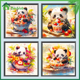 【Doub X ✮】ภาพวาดปักเพชร ทรงกลม ลายแพนด้า AI 5D DIY สําหรับตกแต่งบ้าน ✮