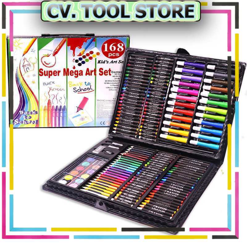 TOOL STORE - ชุดเครื่องมือระบายสีสําหรับเด็กสีสันสดใส ZZK 168 ชิ้น - ZF168