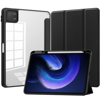 เคสแท็บเล็ต หนัง PU ใส พร้อมช่องใส่ดินสอ สําหรับ xiaomi pad 6 Case 2023 mi pad 6 5 Pro 11 นิ้ว mi pad 5