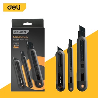 Deli มีดคัตเตอร์ 9mm 18mm คัตเตอร์พกพา คัตเตอร์ เครื่องเขียนนักเรียน เครื่องใช้สำนักงาน ใบมีด