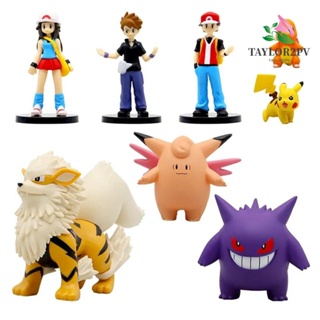 Taylor2pv ตุ๊กตาฟิกเกอร์ PVC อนิเมะ Poke-mon Arcanine Gengar Pikachu ของเล่น ของขวัญวันเกิด สําหรับเด็ก