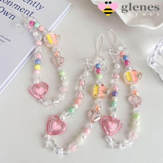 Glenes สายคล้องโทรศัพท์มือถือ ประดับโบว์ สีแคนดี้ แฟชั่นสไตล์เกาหลี กันตก