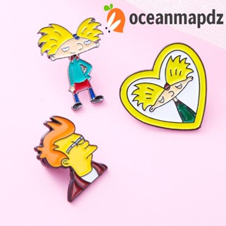 Oceanmapdz Hey Arnold เข็มกลัดโลหะ รูปตัวการ์ตูนอนิเมะ น้ํามันหยด สไตล์พังก์ สําหรับหมั้น