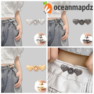 Oceanmapdz คลิปรัดเอว ปรับได้ โลหะผสม หลากสี หัวเข็มขัดกระดุม บุคลิกภาพ ปุ่มสแน็ป ปรับได้ หัวใจรัก ผู้หญิง