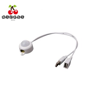 Nicesi แถบไฟ LED สวิตช์สัมผัส 5V เซนเซอร์ USB สีขาว