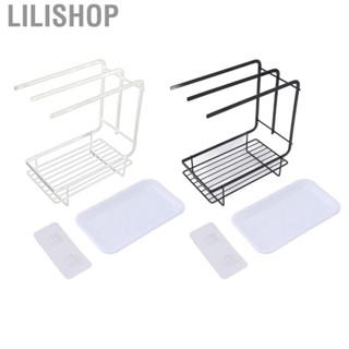 Lilishop Dishcloth Drying Rack  Prevent Deformation Iron Material Rustproof with Drain Pan for Kitchen