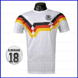 เสื้อยืดกีฬาแขนสั้น ลายทีมชาติฟุตบอล World Cup GP1 1990 Klinsmann Jersey สไตล์เยอรมนีเรโทร พลัสไซซ์ PG1