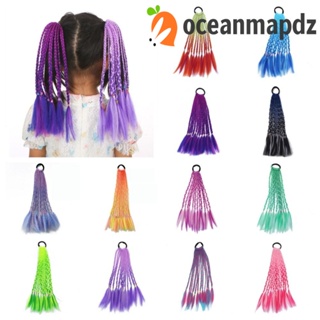 Oceanmapdz สาวสกปรกถักเปีย, กล่องสังเคราะห์ไล่ระดับสีผมหางม้าถัก, เจ้าหญิง Headwear ยางยืดรัดเดรดล็อกที่มีสีสันบิดมัดวิกผมทุกวัน