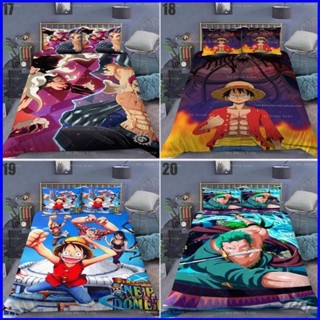 Gp1 ONE PIECE Luffy Zoro 3in1 ชุดเครื่องนอน ผ้าปูที่นอน ปลอกหมอน ผ้านวม ห้องนอน สะดวกสบาย ล้างทําความสะอาดได้ PG1