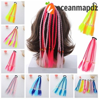 Oceanmapdz สาว สกปรก ถักเปีย, ยางรัด สังเคราะห์ ที่มีสีสัน บิด วิกผม, DIY สั้น ยืดหยุ่น เครื่องประดับผม กล่องถัก หางม้า ทุกวัน