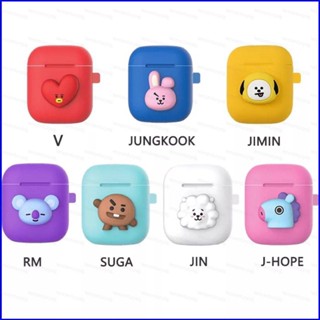 เคสหูฟังบลูทูธไร้สาย ลายศิลปินเกาหลี BTS BT21 สีพื้น สําหรับ Apple GP1