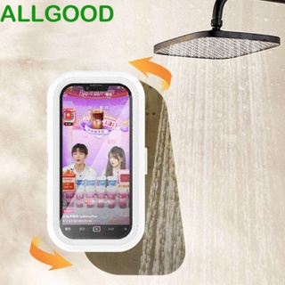 Allgoods ที่วางโทรศัพท์ในห้องน้ํา แบบติดผนัง มีกาวในตัว หมุนได้ กันน้ํา ปรับได้ ฝักบัวอาบน้ํา