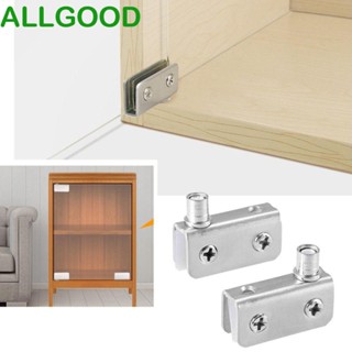 Allgoods บานพับประตูกระจก สเตนเลส ด้านบน และล่าง แกนหมุนได้ ทนทาน สําหรับเฟอร์นิเจอร์